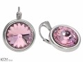 Jasne fioletowe okrągłe kolczyki angielskie, kryształ Swarovski®, srebro 925