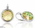 Opalizujące okrągłe kolczyki angielskie, kryształ Swarovski®, srebro 925