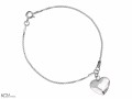 Biała bransoletka łańcuszek duże serce, kryształ Swarovski®, srebro 925