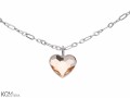 Beżowy naszyjnik serce, srebro 925, kryształ Swarovski®