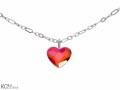 Opalizujący pomarańczowy naszyjnik serce, srebro 925, kryształ Swarovski®