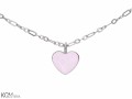Pastelowo różowy naszyjnik serce, srebro 925, kryształ Swarovski®