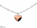 Metalicznie złoty naszyjnik serce, srebro 925, kryształ Swarovski®