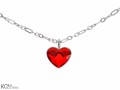 Czerwony naszyjnik serce, srebro 925, kryształ Swarovski®