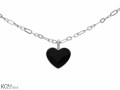 Czarny naszyjnik serce, srebro 925, kryształ Swarovski®