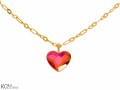 Opalizujący pomarańczowy naszyjnik serce, pozłacane srebro 925, kryształ Swarovski®