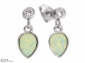 Seledynowe kolczyki łezka z kryształem i cyrkonią, srebro 925, kryształy Swarovski®, cyrkonie