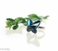 Niebieski pierścionek duży motyl, regulowany, srebro 925,  kryształ Swarovski®