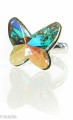 Opalizujący pierścionek duży motyl, regulowany, srebro 925,  kryształ Swarovski®
