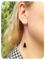 Czarne długie, wiszące kolczyki z kryształami na łańcuszku, srebro 925, kryształy Swarovski® na modelce