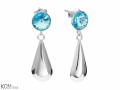 Niebieskie kolczyki krople z kryształowym oczkiem, srebro 925, kryształy Swarovski®