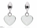 Pastelowe zielone wiszące kolczyki z sercem, srebro 925, kryształy Swarovski® serce