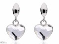 Białe wiszące kolczyki z sercem, srebro 925, kryształy Swarovski® serce