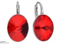 Czerwone kolczyki owale, kryształ Swarovski® owal, srebro 925
