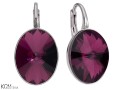 Fioletowe kolczyki owale, kryształ Swarovski® owal, srebro 925