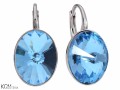 Błękitne kolczyki owale, kryształ Swarovski® owal, srebro 925