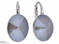 Szare kolczyki owale, kryształ Swarovski® owal, srebro 925