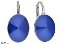 Granatowe kolczyki owale, kryształ Swarovski® owal, srebro 925
