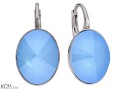 Błękitne kolczyki owale, kryształ Swarovski® owal, srebro 925