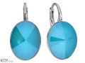 Turkusowe kolczyki owale, kryształ Swarovski® owal, srebro 925