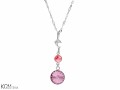Różowy wisiorek delfin, delfinek z kryształami, srebro 925, kryształ Swarovski®