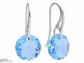 Błękitne wiszące kolczyki z okrągłymi kamieniami, srebro 925, kryształy Swarovski®