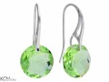 Zielone wiszące kolczyki z okrągłymi kamieniami, srebro 925, kryształy Swarovski®