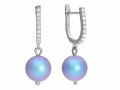 Błękitne kolczyki z cyrkoniami i perełkami Swarovski®