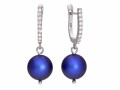 Niebieskie kolczyki z cyrkoniami i perełkami Swarovski®