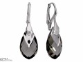 Czarne kolczyki krople, kryształ Swarovski® kropla, srebro 925