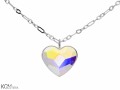 Opalizujący naszyjnik duże serce, srebro 925, kryształ Swarovski®