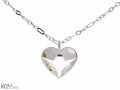 Biały naszyjnik duże serce, srebro 925, kryształ Swarovski®