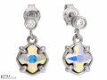 Opalizujące kolczyki krzyże z cyrkoniami, kryształ Swarovski®, srebro 925, cyrkonie