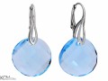 Błękitne kolczyki medaliony, srebro 925, kryształy Swarovski® Twist