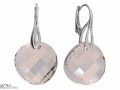 Szare kolczyki medaliony, srebro 925, kryształy Swarovski® Twist