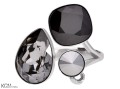 Czarny pierścionek, srebro 925, kryształy Swarovski®