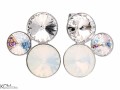 Białe kolczyki trzy kryształy, srebro 925, okrągłe kryształy Swarovski®