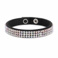 Czarna bransoletka ze skóry alcantara Sparkle z opalizującymi kryształkami
