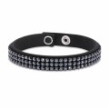 Czarna bransoletka ze skóry alcantara Sparkle z czarnymi kryształkami