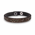 Brązowa bransoletka ze skóry alcantara Sparkle z brązowymi kryształkami