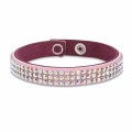 Jasno różowa bransoletka ze skóry alcantara Sparkle z opalizującymi kryształkami