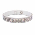 Biała bransoletka ze skóry alcantara Sparkle z opalizującymi kryształkami