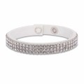 Biała bransoletka ze skóry alcantara Sparkle z białymi kryształkami