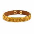 Żółta bransoletka ze skóry alcantara Sparkle z żółtymi kryształkami
