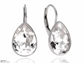 Białe kolczyki angielskie krople, kryształ Swarovski® kropla, srebro 925