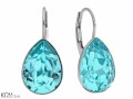 Turkusowe kolczyki angielskie krople, kryształ Swarovski® kropla, srebro 925