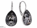 Czarne kolczyki angielskie krople, kryształ Swarovski® kropla, srebro 925