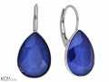 Granatowe kolczyki angielskie krople, kryształ Swarovski® kropla, srebro 925