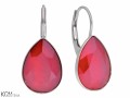 Czerwone kolczyki angielskie krople, kryształ Swarovski® kropla, srebro 925