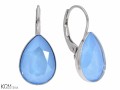 Błękitne kolczyki angielskie krople, kryształ Swarovski® kropla, srebro 925